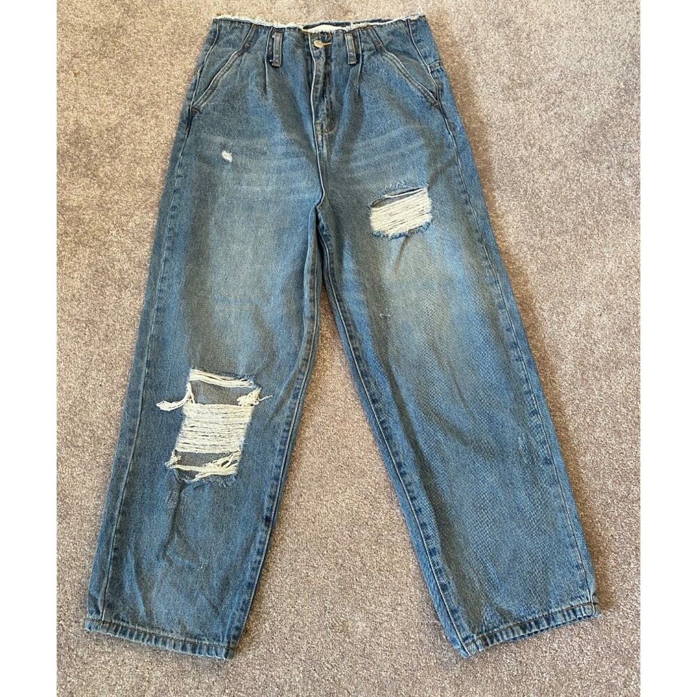 Vervet Flying Monkey Distressed High-Waisted Denim Jeans Size 28 Blue